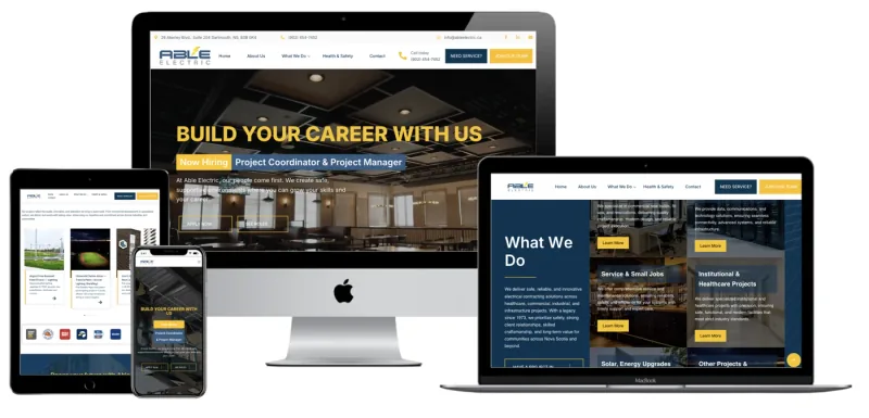 Able Electric responsive website mockup